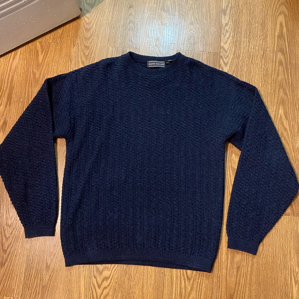 David Taylor Men's Dark Blue Crewneck Sweater SIZE L